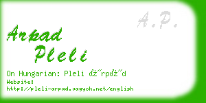 arpad pleli business card